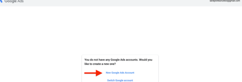 Далі “Новий Акаунт Google Ads”