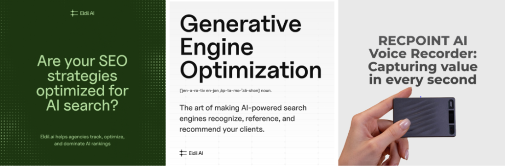 Приклади креативів під ШІ-офери (взято з Adheart)