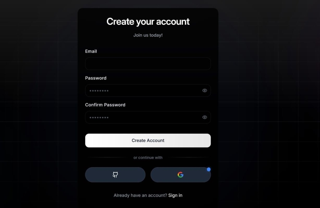 Форма реєстрації PW Apps
