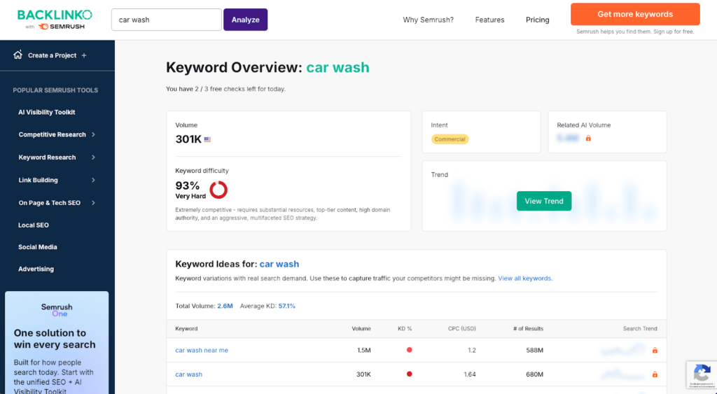 Backlinko keyword tool