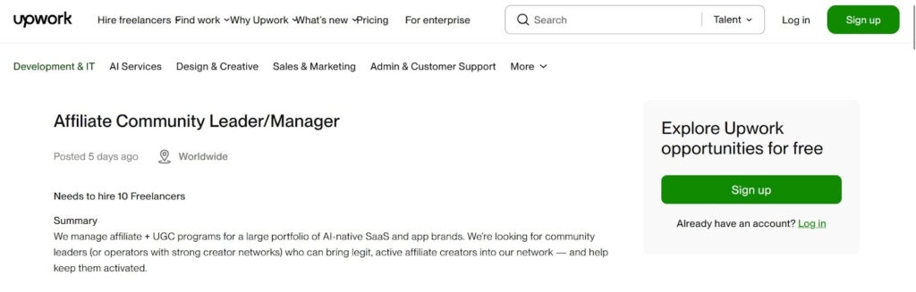 Affiliate Community Leader