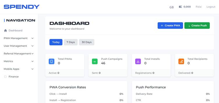 Головна сторінка Spendy