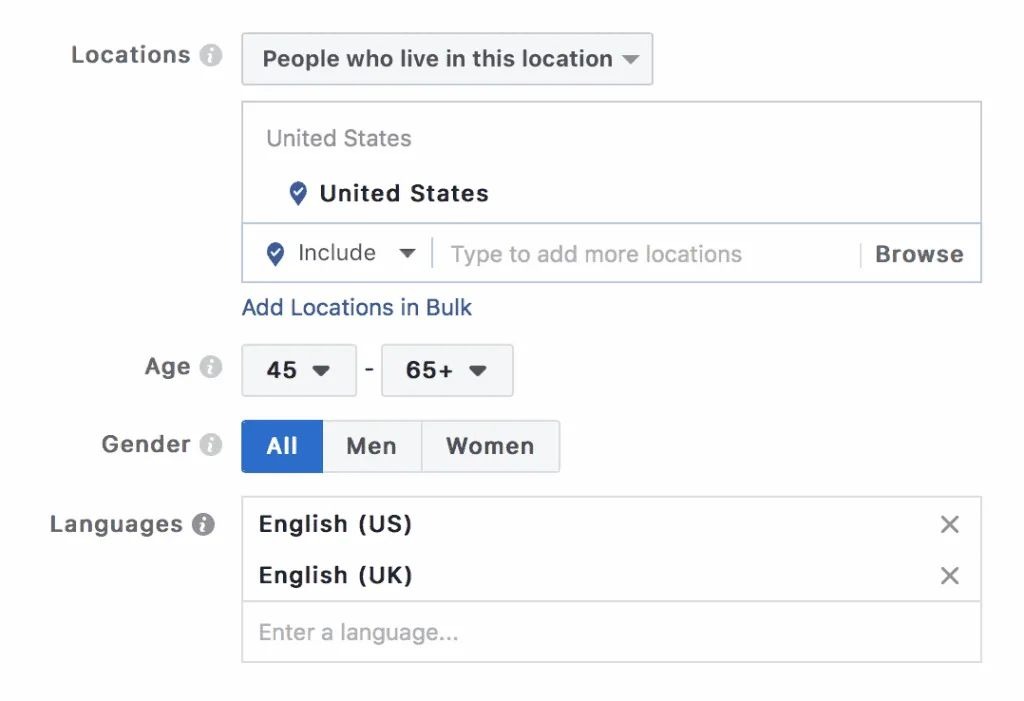 налаштування Facebook
