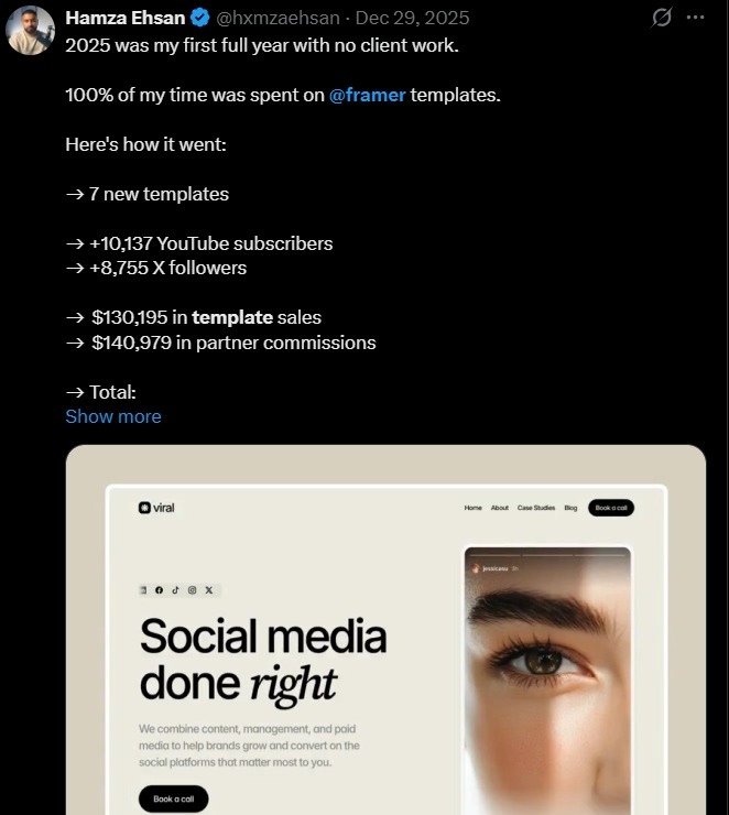 кейс по заробітку на Framer