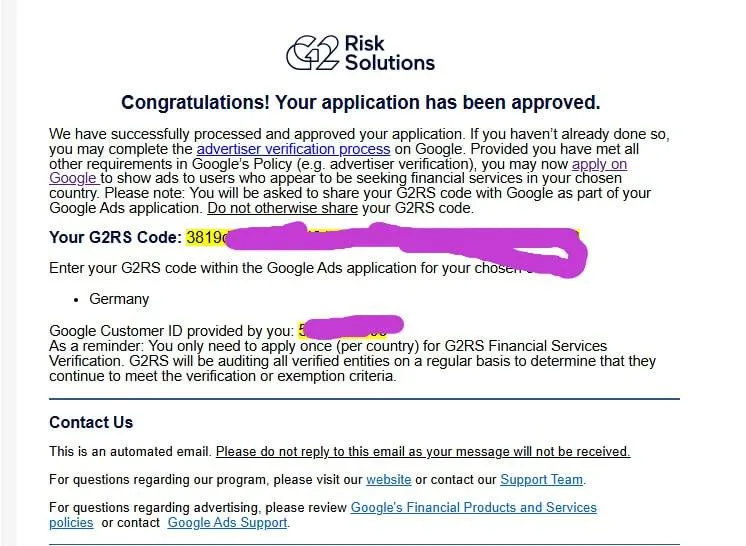 Лист від G2RS