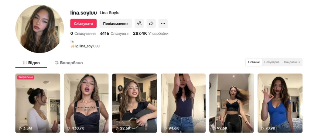 У рекомендаціях зустрічаються профілі під Україну, Турцію, США