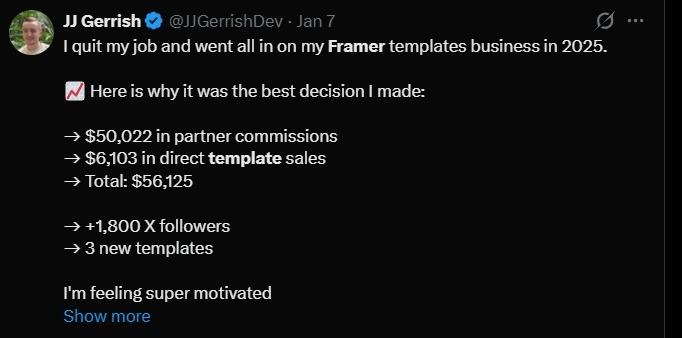 кейс по заробітку на Framer