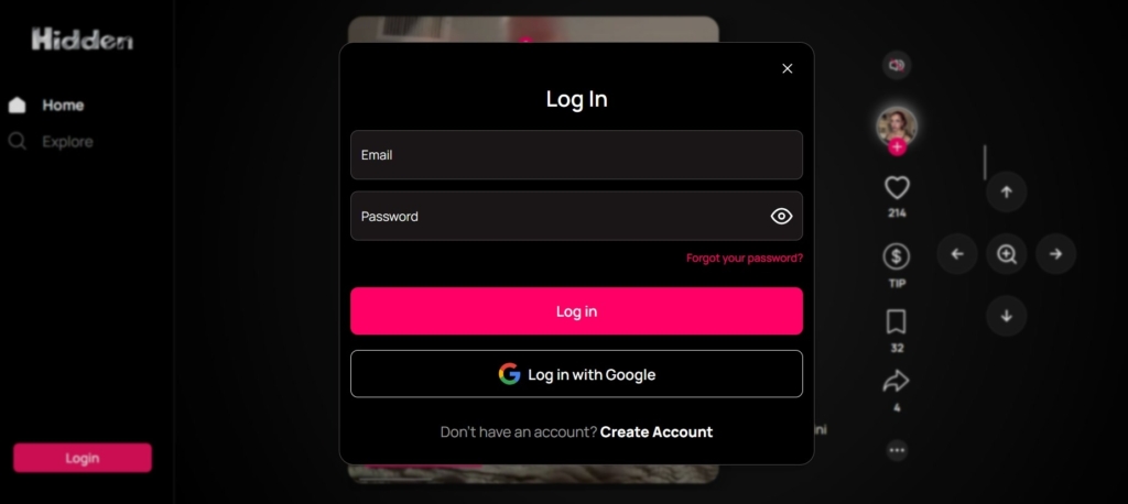 Форма реєстрації Hidden