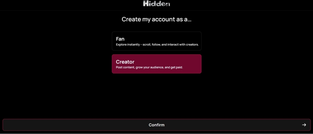 Формат акаунту Hidden