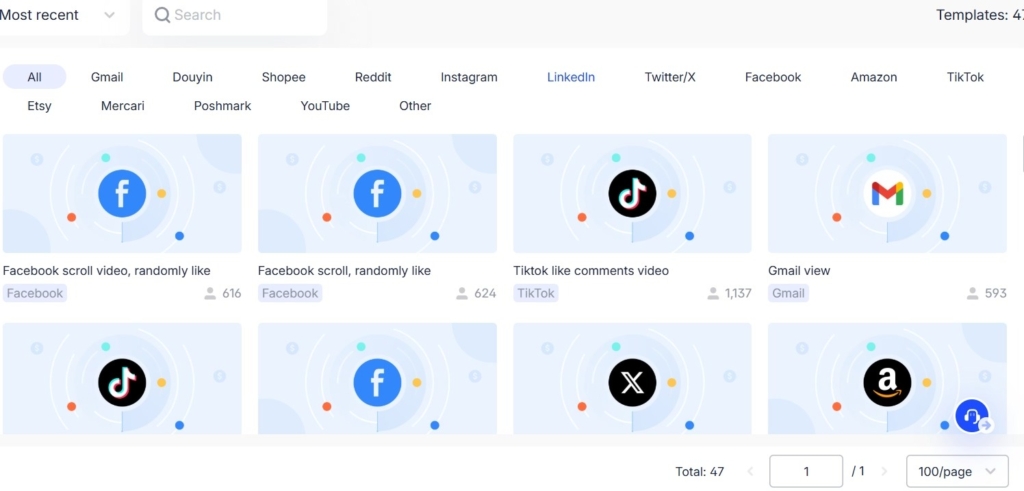 каталог готових шаблонів AdsPower