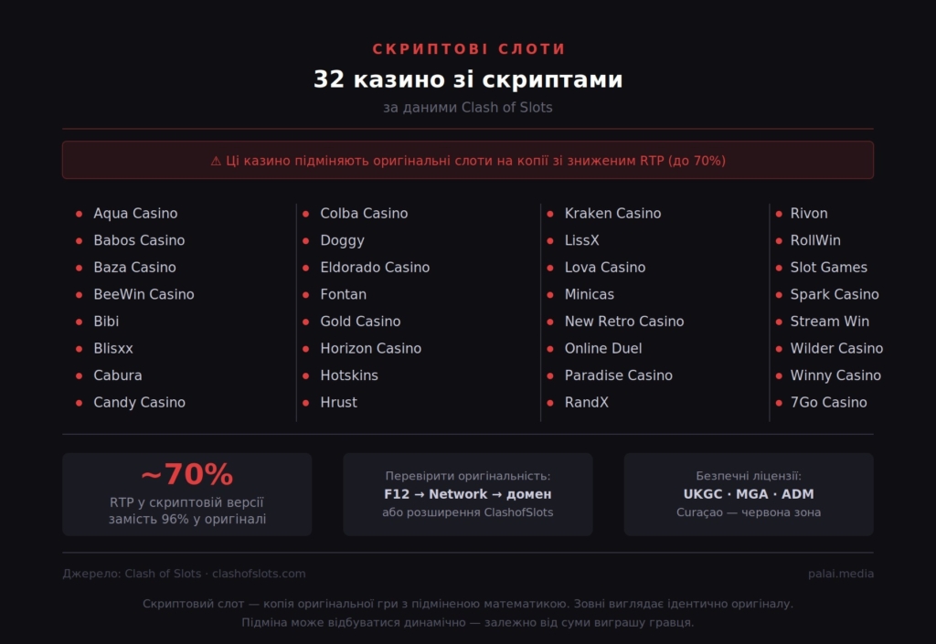 Clash of Slots список скриптових слотів